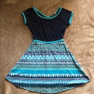 Tribal print dress with cute back detail